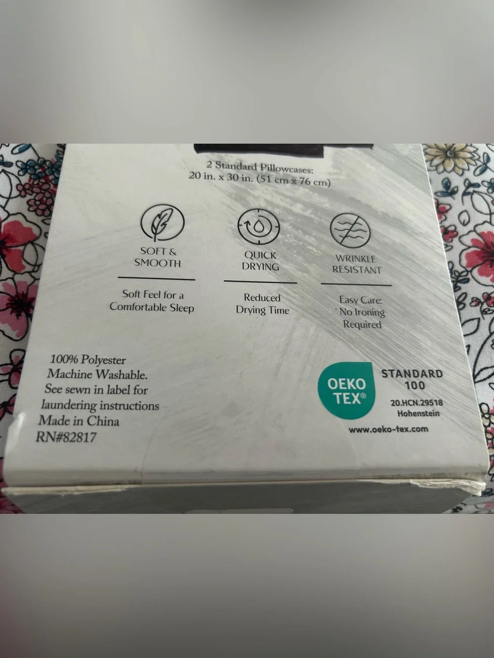Fairfield Square Queen Floral 3 piece Sheet Set Pink Yellow Wrinkle Resistant